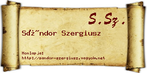Sándor Szergiusz névjegykártya